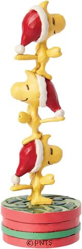 تمثال صغير من Enesco Peanuts من Jim Shore Stacked Woodstocks - تمثال صغير من الراتنج مصنوع يدويًا وقابل للتجميع، تمثال على شكل رف ديكور منزلي للكريسماس سنوبي، 4.13 بوصة، متعدد الألوان in Saudi Arabia