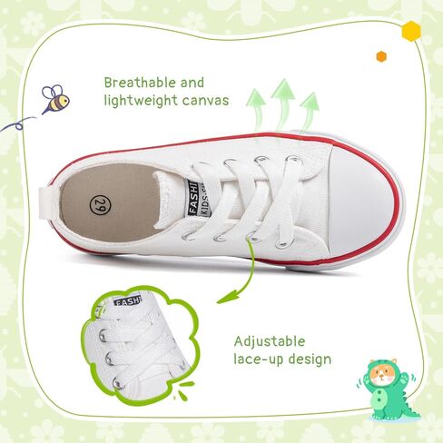 Sonsage Toddler Boys Girls Canvas Sneakers Soft Sole T-Strap Shoes Lightweight Comfy Classical Flats Non Skid Shoe for Little Kids in Kuwait