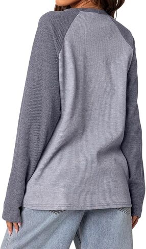 Sweatshirts for Women Crew Neck Huafuge Loose T Shirt Long Sleeve Shirts Tunic Tops for Leggings Fall Fashion S-XL in Saudi Arabia