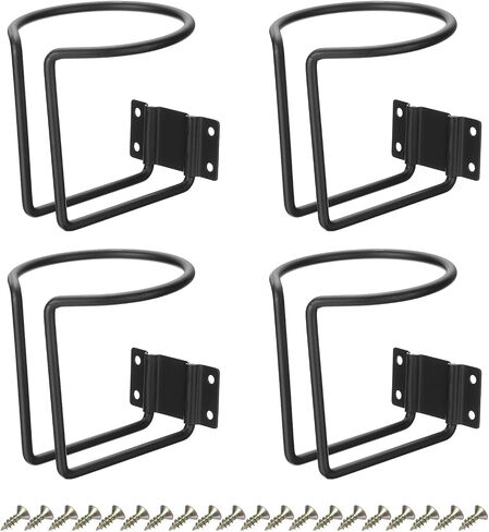 uxcell 4pcs Boat Ring Cup Holder Universal 3 Inch Wall Mounted Boat Cup Drink Holders with Screws for Boats, Marine, Trucks, RVs, Trailers, Yacht, Black in Saudi Arabia