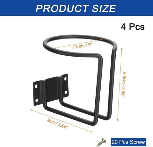 uxcell 4pcs Boat Ring Cup Holder Universal 3 Inch Wall Mounted Boat Cup Drink Holders with Screws for Boats, Marine, Trucks, RVs, Trailers, Yacht, Black in Saudi Arabia