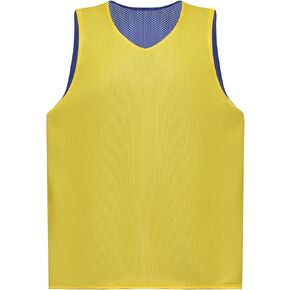 ONLYKXY Blue+Yellow Training Vest Soft Jersey Polyester Double-sided Vest for Soccer Basketball Train Sports Uniforms
