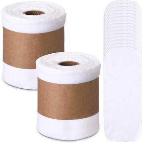 60 Pack Reusable Toilet Paper Washable Reusable Bidet Towels Bulk Paperless Towels Rolls Flannel Cotton Treadmill Towels 12 x 4.3 Cloth Wipes Bathroom Napkins with Cardboard(Wilderness)