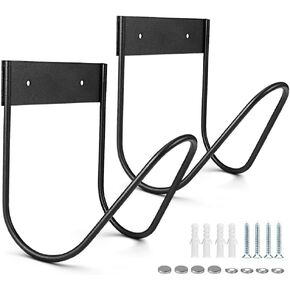 Vindar Garden Hose Holder Wall Mount Garden Hose Hook, Heavy Duty Metal Garden Hose Hanger for Water, Air Compressor Hose, Ropes, Extension Cords (Black, Set of 2)