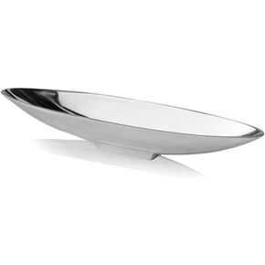Modern Day Accents 8791 Barco XXL Long Boat, Silver, Aluminum, Popular, Bowl, Tray, Tabletop, Centerpiece, Modern, Accent, Accessory, Décor, Home, Office, Filler, Glam, 47.5" x 6.5" x 4.5"
