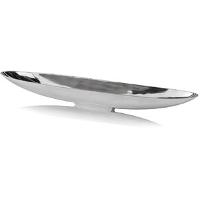 Modern Day Accents 8791 Barco XXL Long Boat, Silver, Aluminum, Popular, Bowl, Tray, Tabletop, Centerpiece, Modern, Accent, Accessory, Décor, Home, Office, Filler, Glam, 47.5" x 6.5" x 4.5"