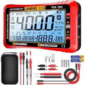 ANENG Multimeter,4000 Counts Voltage Tester,Auto-Ranging TRMS Volt Meter,Digital Multimeter Tester Measures AC/DC Current,Voltage,Diode,Resistance,Continuity,Capacitance,Temperature(Red) in Kuwait