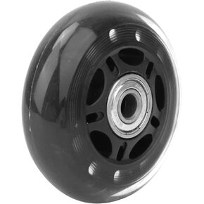 Garosa 3 inch Caster Wheel with 608ZZ Bearing 76x24x8mm Silent Black Transparent PU Wheel Replacement for Luggage Cart Roller Skate Replacement Wheels
