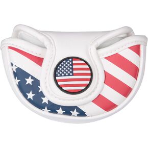 USA Stars and Stripes Print Golf Club Mid Mallet Putter Head Cover Small Mallet Cover for Scotty Cameron Taylormade Odyssey