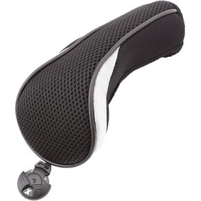 Golf Club Head Cover, Portable Golf Headcover, Long Neck Mesh Golf Club Headcovers with Interchangeable Golf Driver Head Covers No. Tags 3 4 5 7 9 X Fit for Golf Hybrid Clubs(Black)