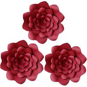 Daily Mall Paper flower decorations 3D Paper Flower DIY Handcrafted flowers Party Wedding Flower Giant Paper Flower Wall Backdrop Flower For Nursery Birthday Bay Shower (Royal Blue, 4pcs-2x8''+2x12'')