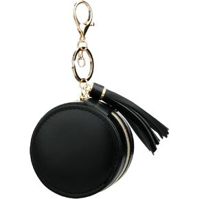 حقيبة تنظيم المجوهرات المحمولة من جلد البولي يوريثان الأسود من Homakover، حاوية سلسلة مفاتيح مضادة للفقدان، صندوق حلقي للسفر للخواتم والمجوهرات in Kuwait