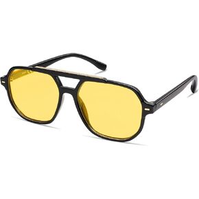 SOJOS Retro Trendy Aviator Polarized Sunglasses Men Women Vintage 70s Square Stylish Frame Sun Glasses SJ2283