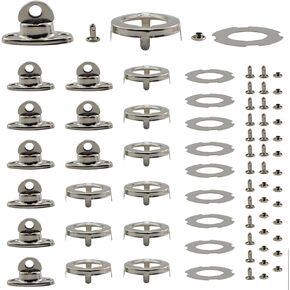 Caishun Set of 10 Turn Button Fasteners 30mm Stainless Steel Canvas Twist Lock Fasteners Silver Canvas Eyelet and Stud Mounting Screws Marine Fasteners Turn Knobs Kit Turn Knobs