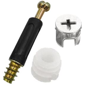 40set 40mm/1.5in Connecting Rod Furniture Connecting Fastener Lock Nut Cam Fittings with Dowel and Pre-Inserted Nut for Cabinet Furniture 3 in 1 Furniture Connecting Fittings