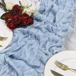 120inch Teal Cheesecloth Table Runners - 10Ft Long Cotton Dark Teal Gauze Table Runner Teal Blue Table Decor for Weddings Bridal Parties and Baby Showers Decoration- Elegant Turquoise Table Cloth