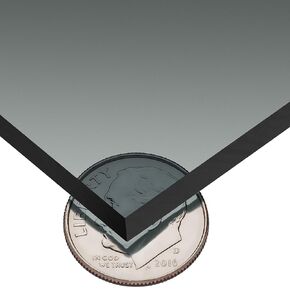 Polycarbonate Plastic Sheet, Scratch & UV-Resistant, Tinted Gray, 3/16 in Thick x 48 in Wide x 48 in Long