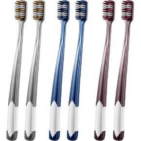 Fregum 8811W Extra Soft Toothbrushes for Adults, Periodontist Design Tapered Bristles for Sensitive Teeth and Receding Gums, 6 Count