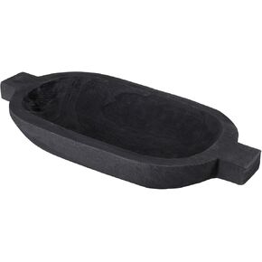 Santa Barbara Design Studio TableSugar Paulownia Wood Double Handle Bowl, 17.5 x 8.5-Inch, Black Wash