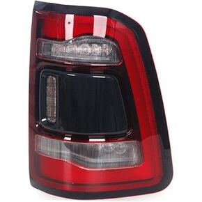 Tail Lights Assembly Compatible for Dodge Ram 1500 2019-2023 Big Horn/Tradesman/Laramie, Chrome Bezel Rear Lamp with w/Bulbs&Harnesses Replace Right Passenger Side