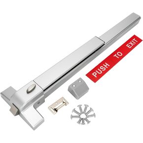 Door Push Bar Panic Exit Device with Exterior Lever with Alarms, 27.5" Push bar Door Locks，Panic Bars for Exit Doors，Stainless Steel Commercial Emergency Exit Lever, for Wood Metal Doors
