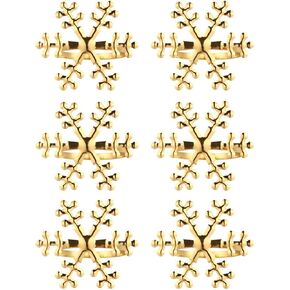 6-Pack Snowflake Napkin Rings Christmas Napkin Rings Napkin Holder Buckles for Xmas Dinner Party Holiday Table Setting Decoration - Gold