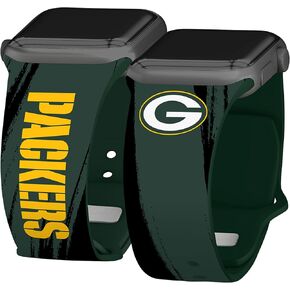 Game Time Green Bay Packers HD Paint Stripe Watch Band Compatible with Apple Watch