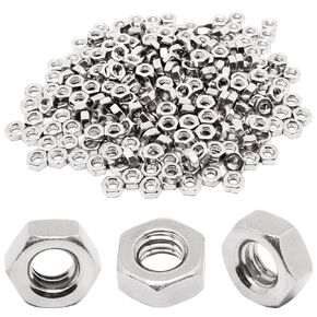 250pcs M4x0.7mm Hex Nuts, 304 Stainless Steel Hardware Nuts, Tiny Hex Drive Metric Nuts Fasteners, Small Replacement Nut