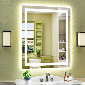 48"x32" LED Bathroom Mirror with Lights, Backlit & Front Lit, Lighted Wall Mirrors for Bathroom Vanity, Touch Screen Dimmable, Anti-Fog, Memory Function, HD Tempered Glass, Shatter-Proof, ETL Listed