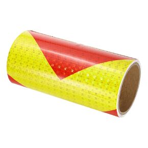 PATIKIL Reflective Tape, 8 Inch x 10 FT Waterproof High Visibility Self-Adhesive Warning Safety Tape Reflective Stickers External Accessories for Cars Trailers, Yellow Red
