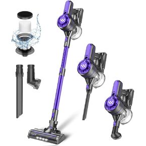Cordless Vacuum Cleaner, Stick Vacuum with 2200mAh Powerful Lithium Batterie, Up to 30 Mins Runtime, 4 in 1 Lightweight Vacuum Cleaner for Home Hardwood Floors(Light Purple)
