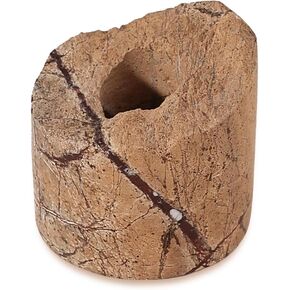 Travertine Candle Holder - Handmade Marble Candlestick Holder for Taper Candle - Vintage Small Stone Candle Sticks Holder Decor for Table Centerpieces, Wedding, Party, Fits 3/4 Inch Thick Candle in Kuwait