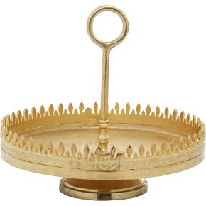 Deco 79 68986 Gold Aluminum Tray Stand, 12" x 13"