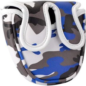 GOOACTION Camo Golf Club Center Shaft Mallet Putter Cover Magnetic Closure Camouflage Blue Pattern Putter Headcover