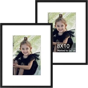 Set of 2 Red 11x14 Aluminum Picture Frames with Mat for 8x10 Photos - Durable HD Plexiglass for Superior Clarity - Versatile Colorful Metal Frames Ideal for Wall Mounting Vertically or Horizontally