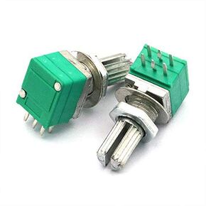 10Pcs Single Linear Rotary Seal Amplifier Potentiometers Type B B1M 1M Ohm Knurled Shaft 6Pin