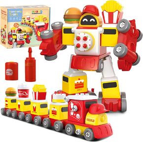 Building Blocks Toys for Age 3-6,STEM Take Apart Transform Train Set Preschool Educational Learning Construction Toys Kit Birthday Gifts for Toddlers Boy Girls Son 3 4 5 6 7 8 Year Old in Kuwait
