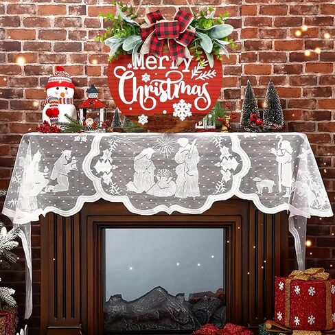 Christmas Welcome Sign, Merry Christmas Wooden Wreath with Bow Winter Wreaths, Merry Christmas Welcome Sign for Front Door Outside Decorations in Saudi Arabia