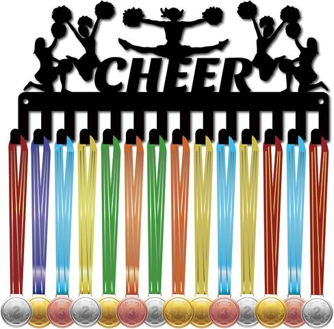 CREATCABIN Run Hard Medal Holder Running Medal Hanger Display Rack Sports Hanging Athlete Awards Iron Small Wall Mount Decor with 14 Hooks for Competition Ribbon Lanyard Medals Medalist 11.4x5.1Inch in Saudi Arabia