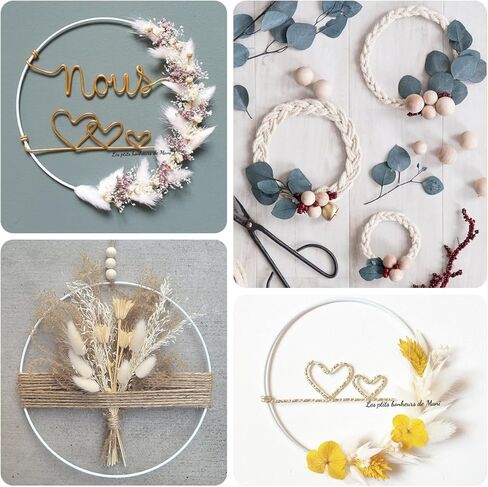 10 Pack Black Floral Hoop with Stand 10 Inch Metal Rings for DIY Centerpiece Table Decorations Crafts Macrame Rings Hoop Dream Catcher Rings Wedding Christmas Wreath Candle Rings Wreaths Craft Hoops in Kuwait