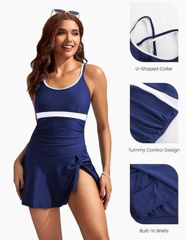 Kate Kasin One Piece Swim Dress Swimsuits for Women Tummy Control Adjustable Straps Bathing Suit in Saudi Arabia