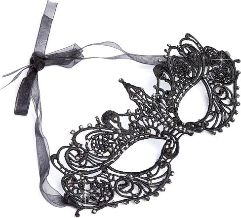 The Lace Mask Co. Genuine Lace Elegant Mask for Masquerade Prom Halloween Carnival Mask Ball in Kuwait