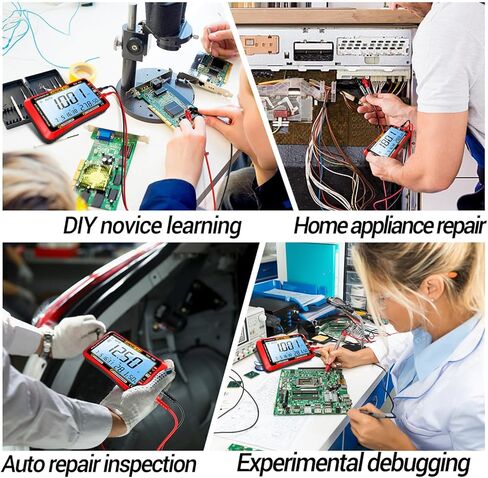 ANENG Multimeter,4000 Counts Voltage Tester,Auto-Ranging TRMS Volt Meter,Digital Multimeter Tester Measures AC/DC Current,Voltage,Diode,Resistance,Continuity,Capacitance,Temperature(Red) in Kuwait
