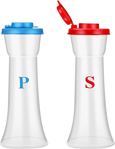 عبوتان من هزازات الملح والفلفل البلاستيكية الكبيرة مع الشفاه، غطاء مقاوم للرطوبة، حاوية زجاجة توابل للتفريغ السلس، موزع توابل لمطعم المطبخ للسفر في الهواء الطلق والنزهة والتخييم in Kuwait