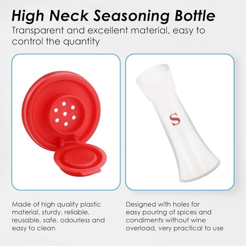 عبوتان من هزازات الملح والفلفل البلاستيكية الكبيرة مع الشفاه، غطاء مقاوم للرطوبة، حاوية زجاجة توابل للتفريغ السلس، موزع توابل لمطعم المطبخ للسفر في الهواء الطلق والنزهة والتخييم in Kuwait