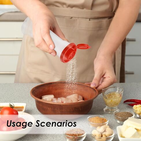 عبوتان من هزازات الملح والفلفل البلاستيكية الكبيرة مع الشفاه، غطاء مقاوم للرطوبة، حاوية زجاجة توابل للتفريغ السلس، موزع توابل لمطعم المطبخ للسفر في الهواء الطلق والنزهة والتخييم in Kuwait