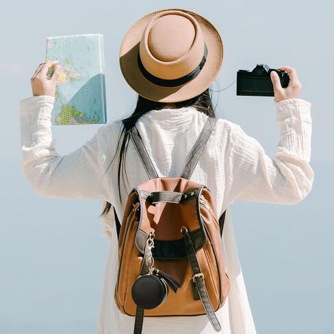 حقيبة تنظيم المجوهرات المحمولة من جلد البولي يوريثان الأسود من Homakover، حاوية سلسلة مفاتيح مضادة للفقدان، صندوق حلقي للسفر للخواتم والمجوهرات in Kuwait