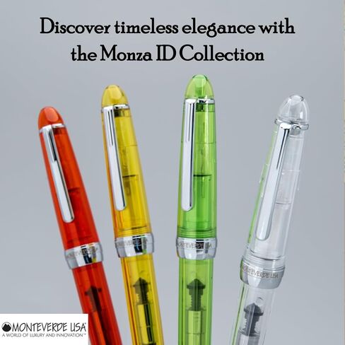 قلم حبر Monteverde USA Monza ID مع قوارير حبر (أصفر) - طرف عريض in Saudi Arabia