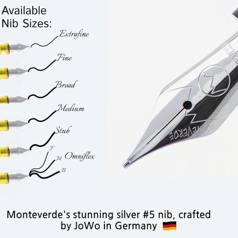 قلم حبر Monteverde USA Monza ID مع قوارير حبر (أصفر) - طرف عريض in Saudi Arabia