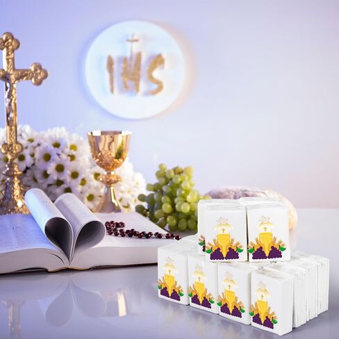 100 Pack 4 Ply Facial Tissues Bulk First Communion Favors Travel Size Pocket Tissues Christian Religious Individual Tissue Packs for Wedding Church Baptism Funeral Party Favor Gifts in Saudi Arabia